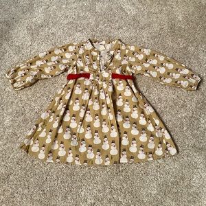 VGUC 3T snowman dress/tunic Happy by Pink Chicken